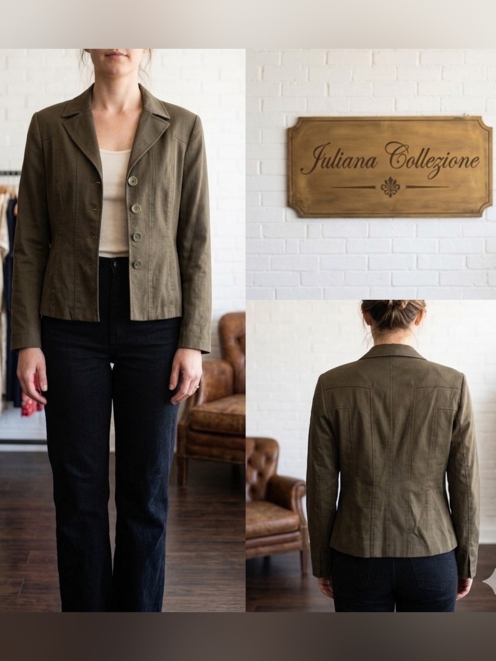 Vintage Juliana Collezione Wool Short Dark Brown Blazer